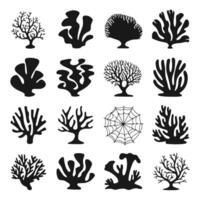 Elegant silhouette of an ocean tree, representing growth, nature, and the wonders of the deep sea. vector
