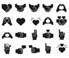 A simple and expressive hand communication silhouette, symbolizing connection, gestures, and understanding. vector