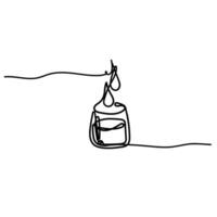 a drawing of a jar with a drop water in it vector