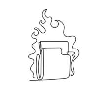 a drawing of a fire with a folder in it vector
