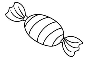 Simple Line Drawing of a Striped Candy vector