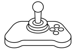 Simple Line Drawing of a Retro Gaming Joystick vector