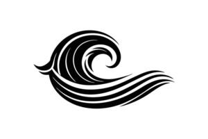Intricate Black and White Wave Design vector