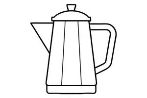 Simple Line Drawing of a Modern Kettle vector