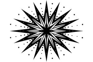 Intricate Black and White Starburst Design for Creative Projects vector
