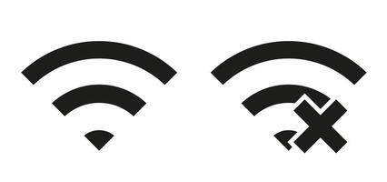 Internet router icons. EWi-Fi symbols. Internet is and is not. vector