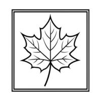 autumn maple leaf frame icon vector