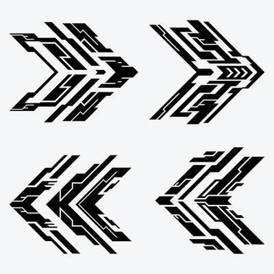 Futuristic Scifi Hud Modern Arrow Design Set