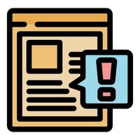 Web page is showing an important notification vector