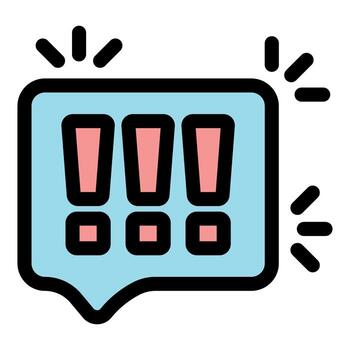 Exclamation marks showing warning and importance in a text bubble vector