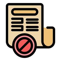 Forbidden document with red prohibition symbol, access denied to important file vector