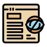 Website showing hidden content, access denied, blocking visibility, privacy protection concept vector