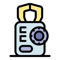 Portable combination lock securing valuable possessions with advanced encryption technology vector