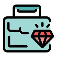 Valuable box holding a sparkling diamond, secure storage for precious gems vector