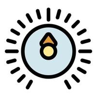 Light bulb shining with rays of light, energy and power icon vector