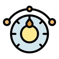 Hypnosis pendulum swinging on a clock, time management concept vector