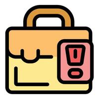Work bag showing warning sign for important notification vector