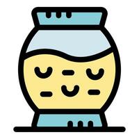 Cute smiling jar with simple facial design vector