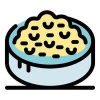Delicious macaroni and cheese in a bowl vector