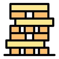 Stacked wooden blocks creating a tower structure vector
