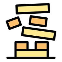 Falling blocks creating a unstable structure vector