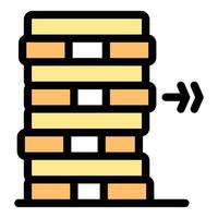 Strategic block removal in tower game concept vector