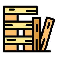 Stacked wooden planks for construction projects vector
