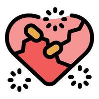 Mending a broken heart with connection symbolism vector