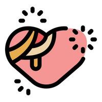 Heart with bandage symbolizing healing and recovery after heartbreak or illness vector