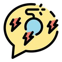 Swearing and cursing speech bubble with lightnings and bomb exploding vector