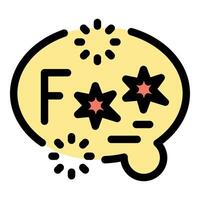 Censored vulgar word partially covered by asterisks inside speech bubble vector