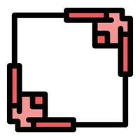 Abstract geometric frame with red accents vector
