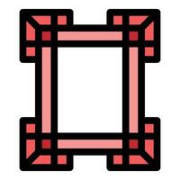 Geometric pattern with interlocking red lines vector