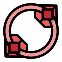 Geometric circular design with red accents vector
