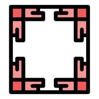 Geometric pattern with interlocking red shapes vector