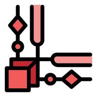 Abstract geometric design with red shapes and lines vector
