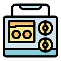 Vintage audio cassette player icon with dials vector