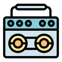 Retro boombox icon with cassette player design vector