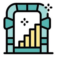 Portal increasing bar graph symbolizing investment growth and success vector