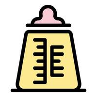 Baby bottle measuring milk level showing feeding progress vector