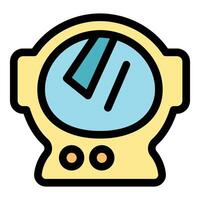 Retro diving helmet with minimalist design vector