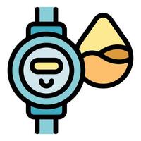 Water meter measuring water drop consumption with happy face expression vector