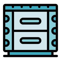 Modern blue filing cabinet with two drawers vector