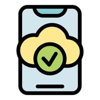 Cloud computing data storage showing verified smartphone storage backup vector