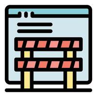 Website under maintenance showing barrier and error message vector