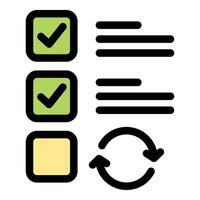 Task management checklist with refresh icon vector