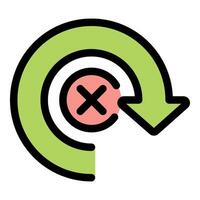 Circular arrow indicating error and retry concept vector