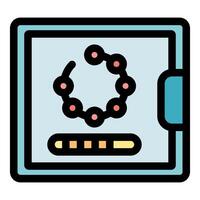 Secure digital safe with blockchain technology concept vector