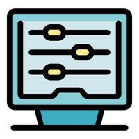 Adjusting digital settings on a computer screen vector
