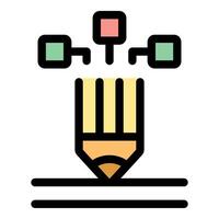 Pencil drawing lines and connecting squares, representing creative thinking vector